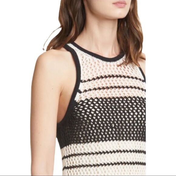 Nwt Frame Crochet Open Knit Striped Long Slim Fit Tank Dress Size XS - Picture 4 of 9